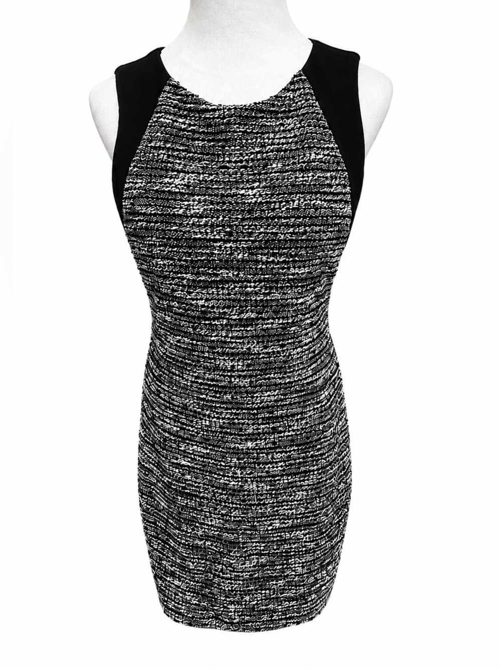 Sanctuary Black and White Textured Sheath Dress Small